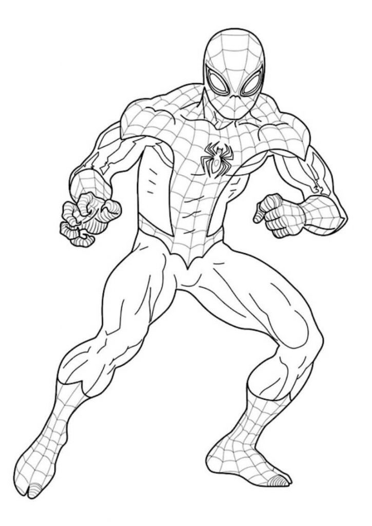 Muscular Spiderman Coloring Pages