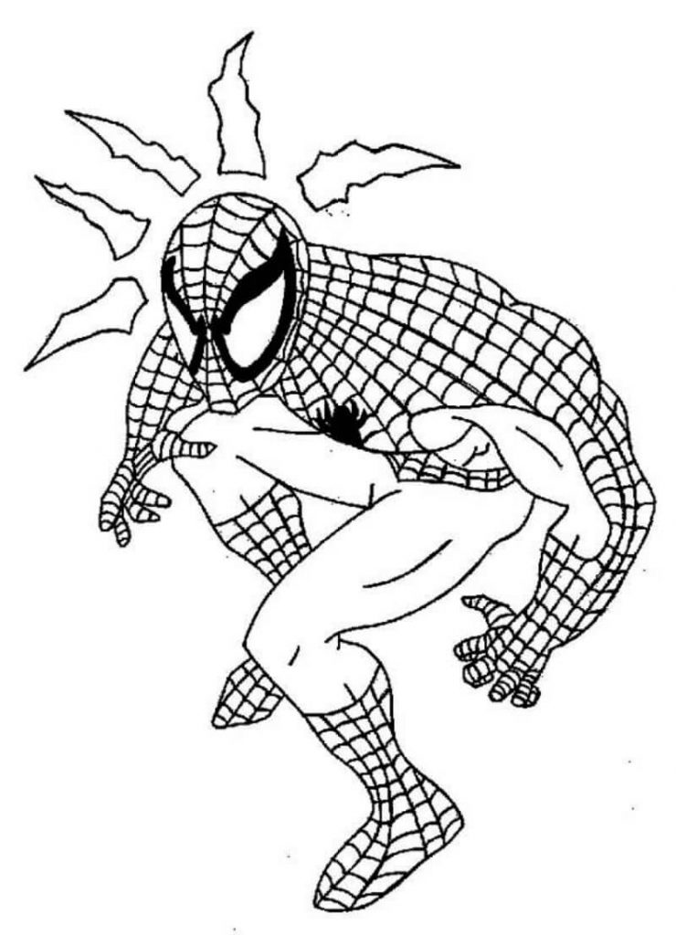Powerful Spiderman Coloring Page For Little Superheroes