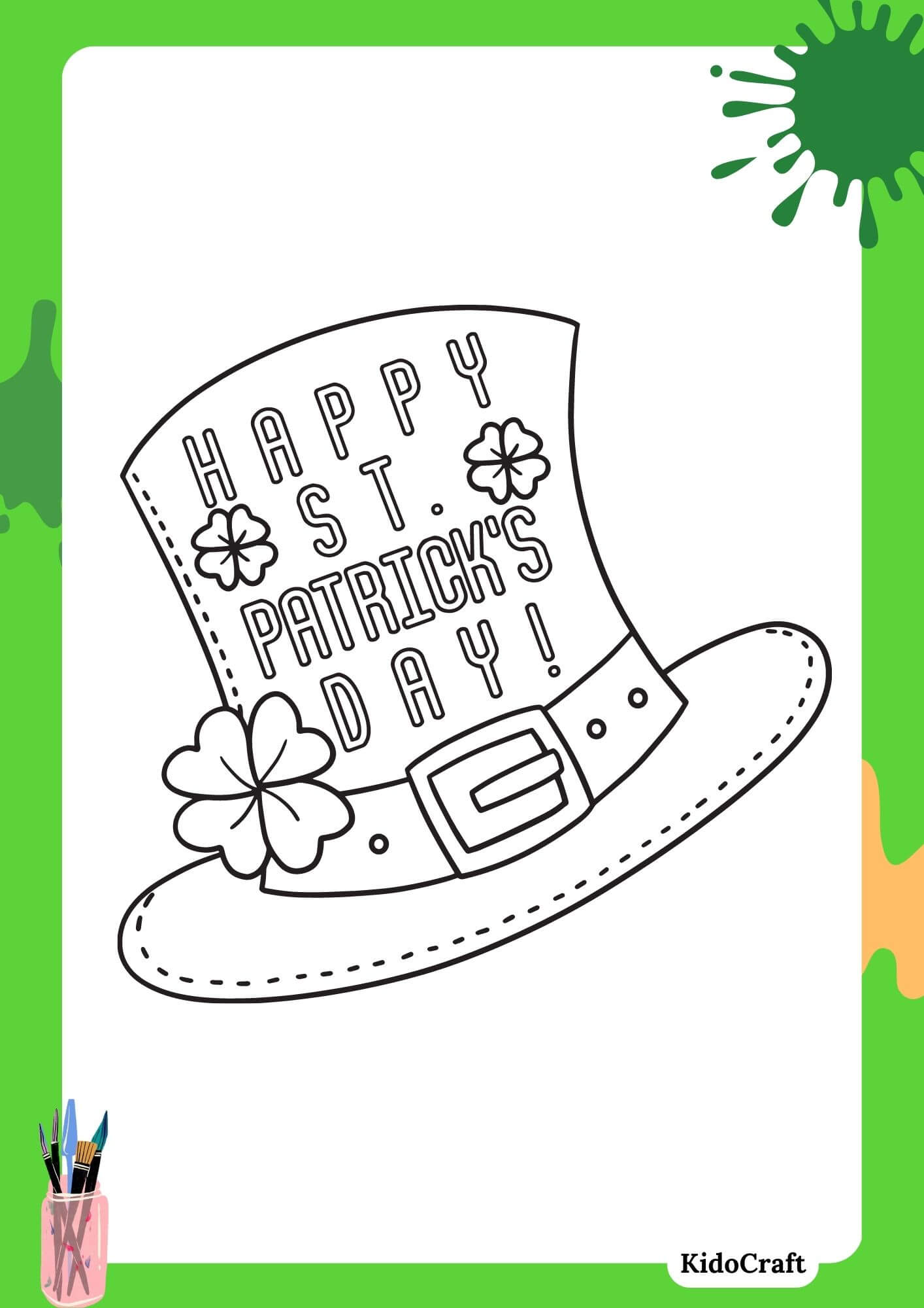 St Patrick's Day Hat Coloring Page