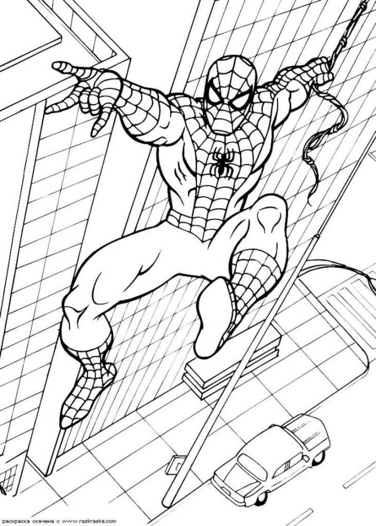 Superhero Spiderman Coloring Page