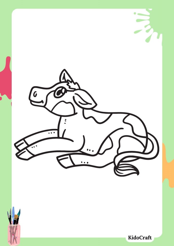 coloring page of a baby cow free printable 6