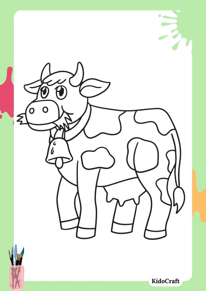 dairy cow coloring page for kids 3