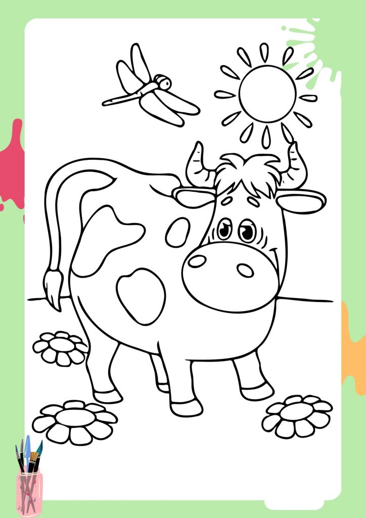 free printable coloring page of a cow 12