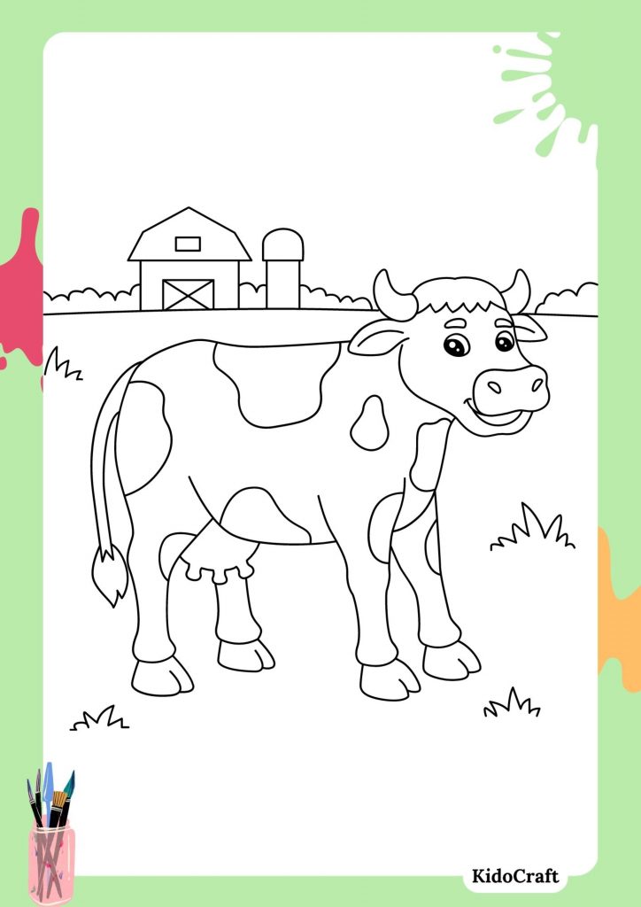 printable cow coloring page 4