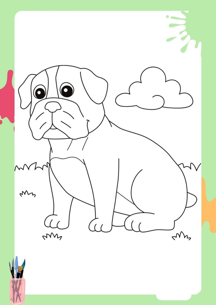 puppy coloring pages for kids free printable 8