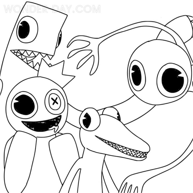 Rainbow Friends Coloring Pages - Kido Craft