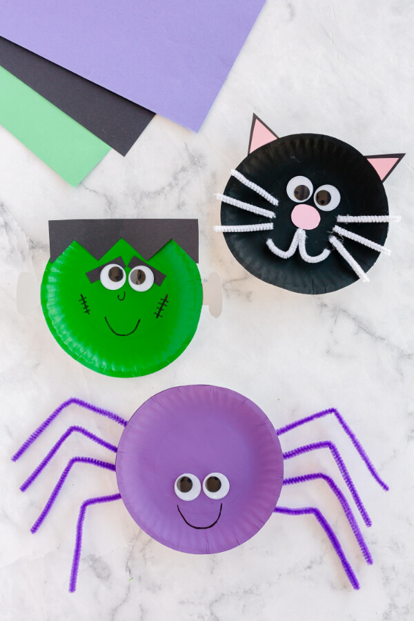 Paper Plate Cat Craft For Halloween