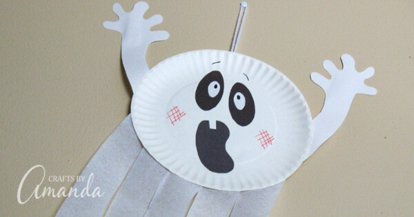 Paper Plate Halloween Ghost Craft