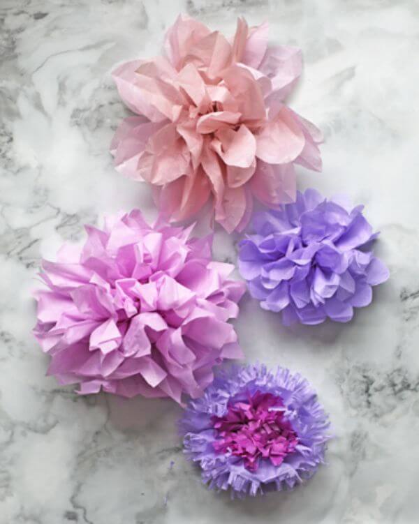 DIY Tissue Paper Flowers Craft