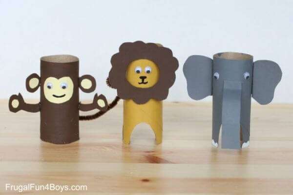 Animals Made From Toilet Paper Rolls