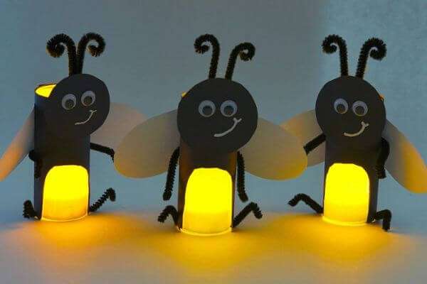 Make Toilet Paper Roll Fireflies Kids Craft