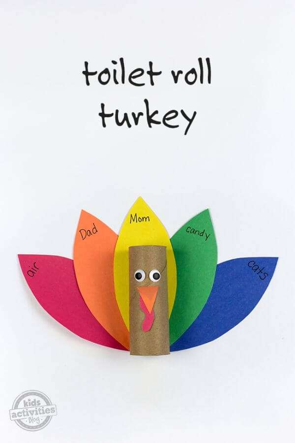 Preschool kids Toilet Paper Roll Turkey Craft