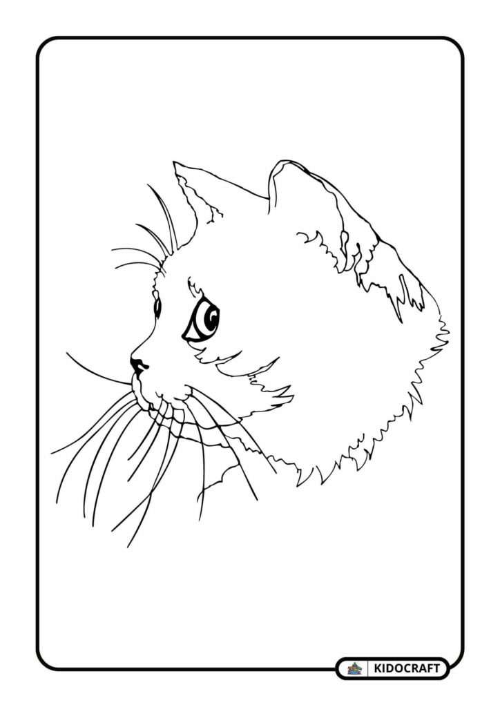 Cute Cat Face Coloring Pages