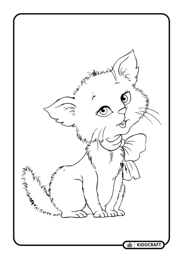 Free Printable Cute Cat Coloring Pages for Kids