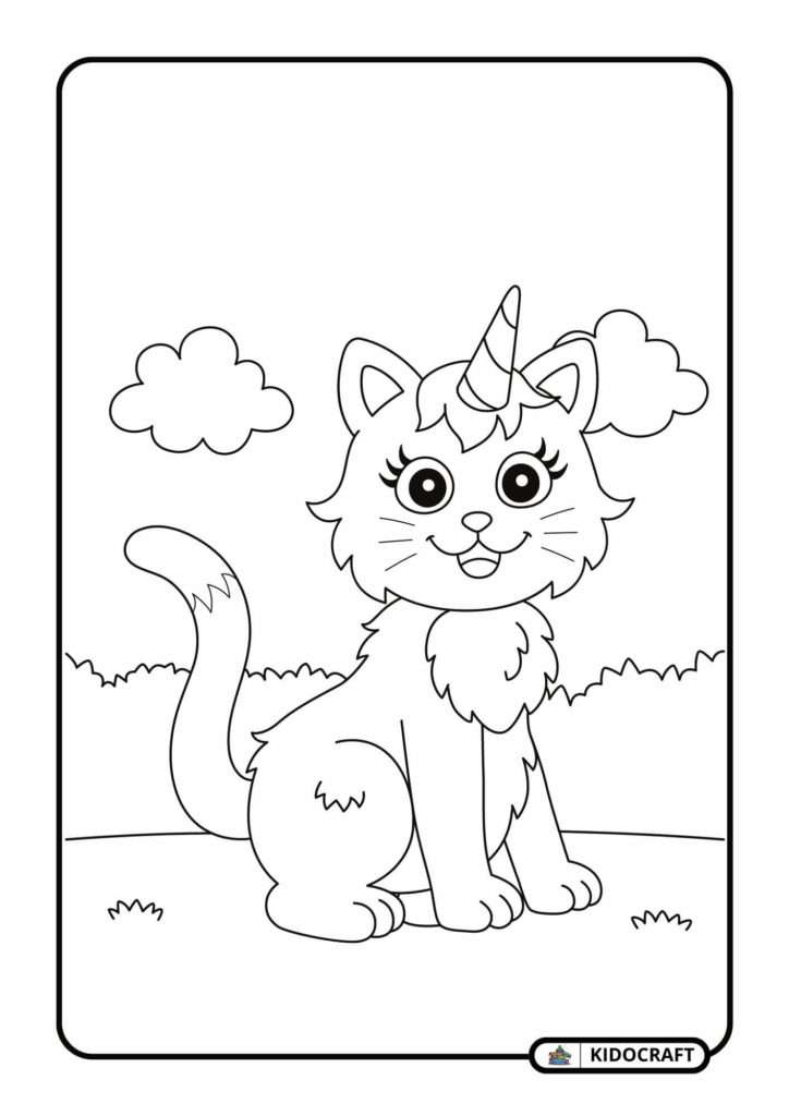 Free Printable Cute Cat Coloring Pages for Kids