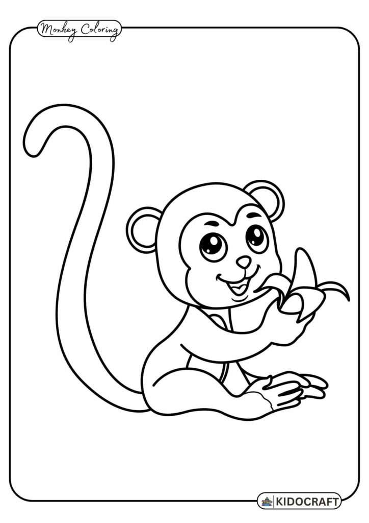 Monkey Kids Coloring Pages