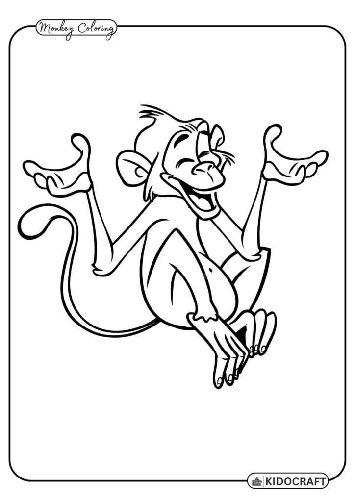 Laughing Monkey Coloring Sheet