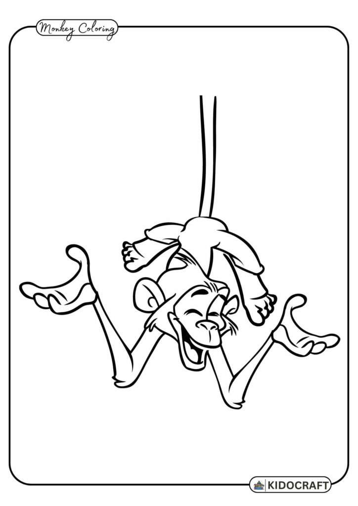 Funny Monkey Coloring Pages 