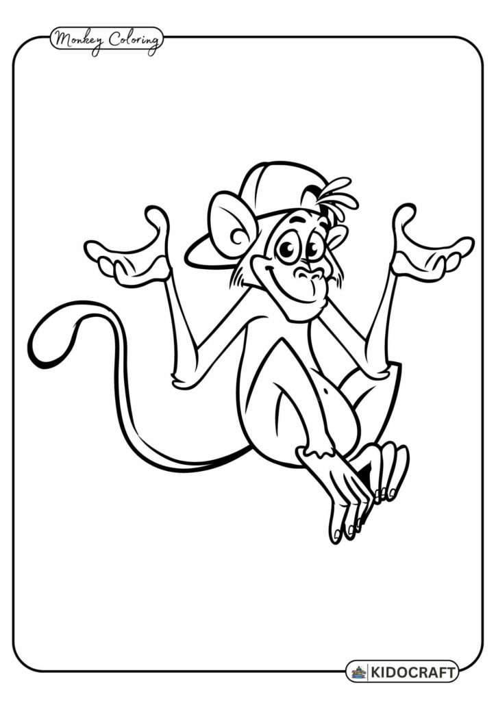 Cartoon Monkey Coloring Pages for Kids
