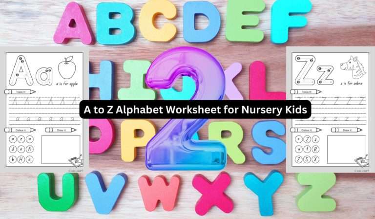 A to Z Alphabet Worksheet for Nursery