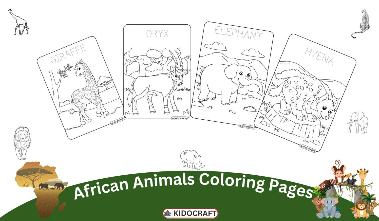 African Animals Coloring Pages | Free Printable - Kido Craft