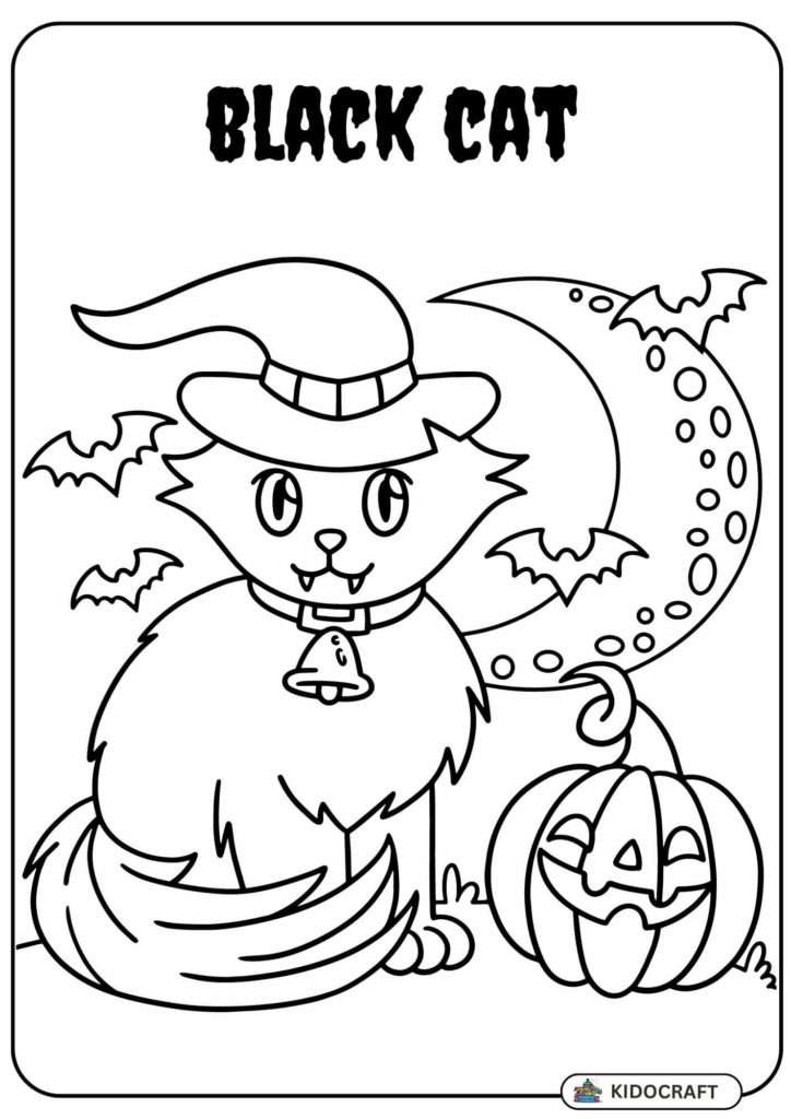 Coloring Pages Halloween Black Cat