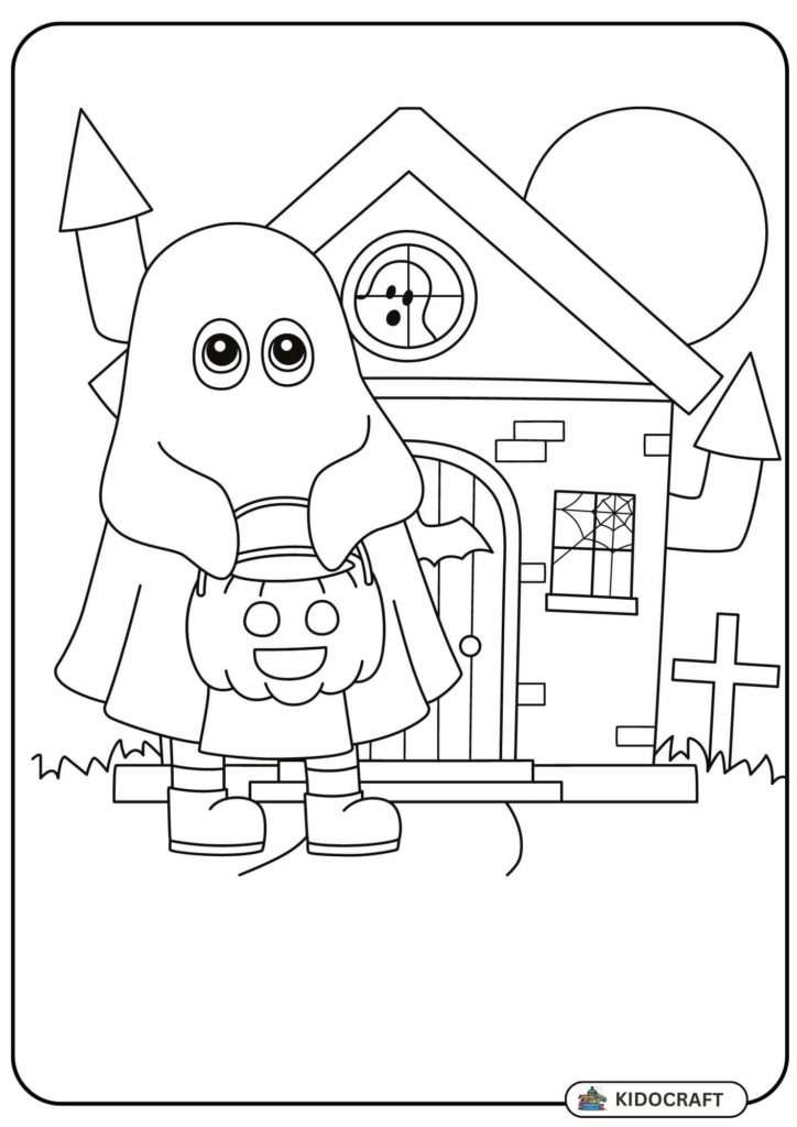  cute halloween coloring page