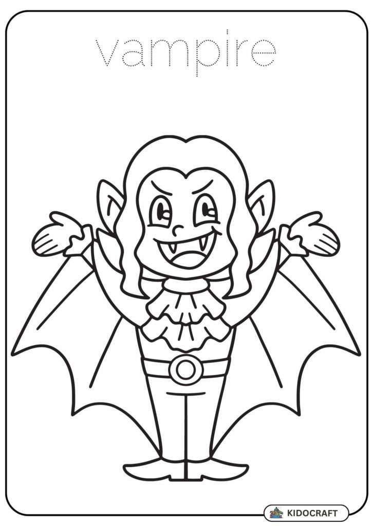  Vampire halloween coloring page