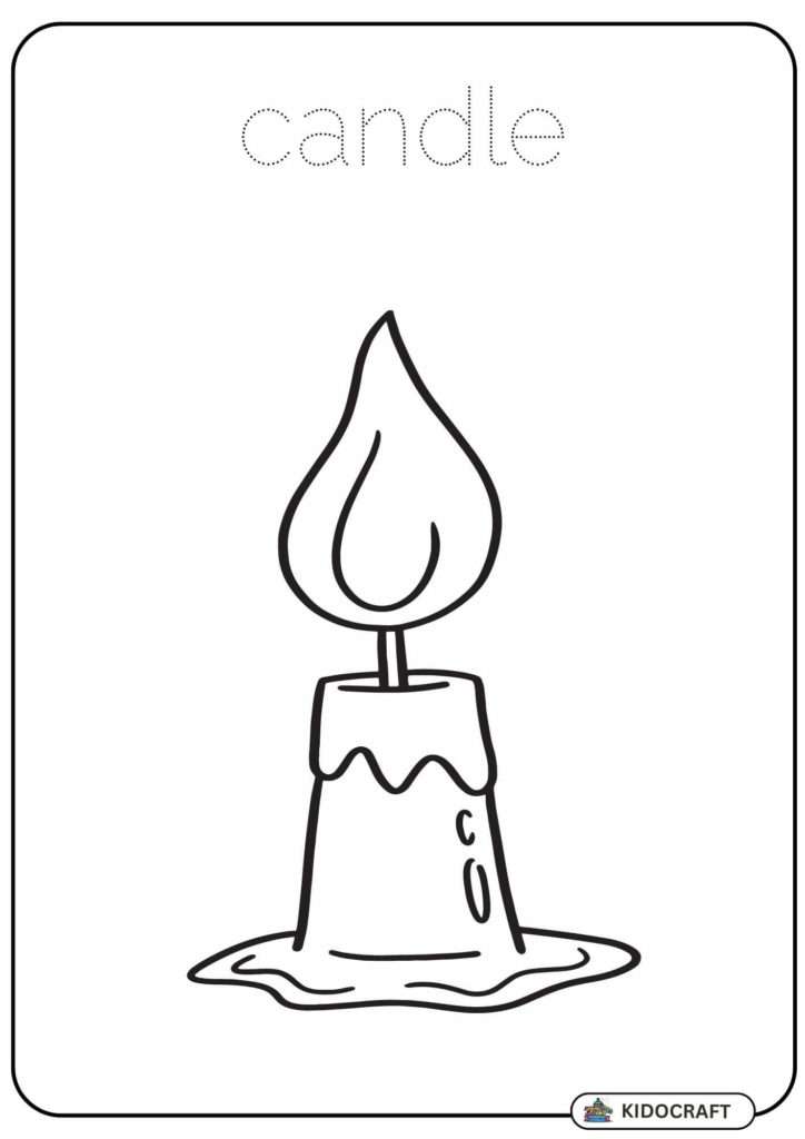 candle halloween coloring page