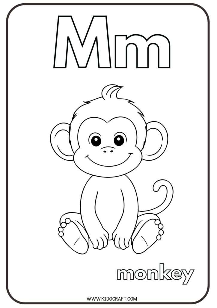 Printable Alphabet M Coloring Pages for Adults