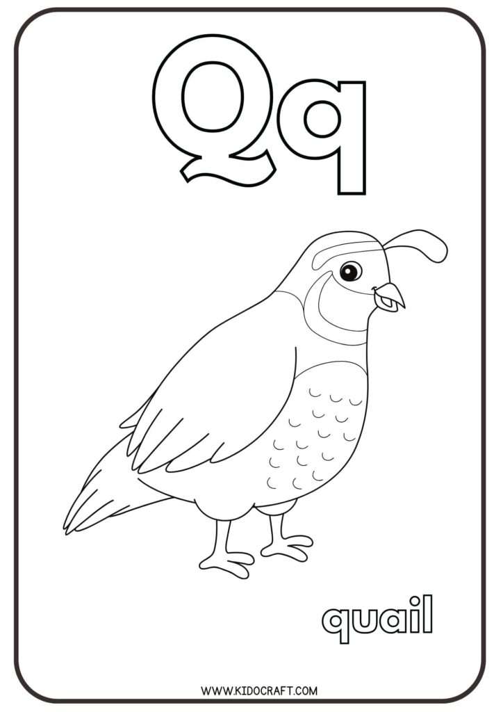 Printable Alphabet Q Coloring Pages for Kids