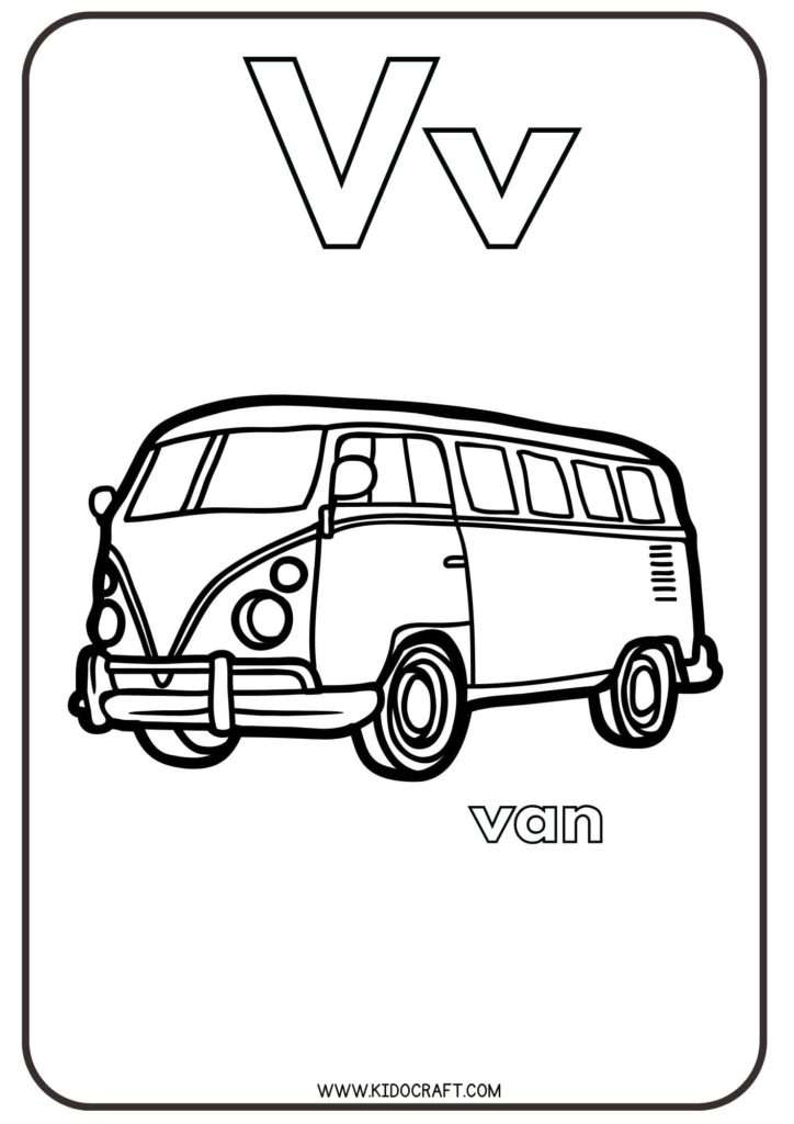 Alphabet V Coloring Pages for Adults & Kids