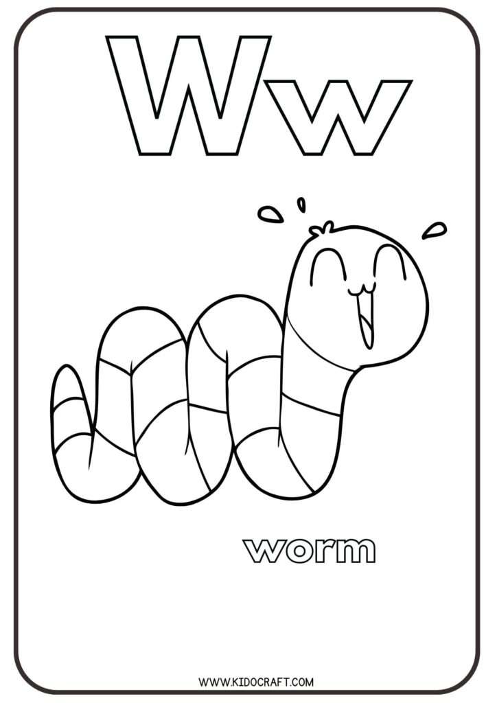 Alphabet W Coloring Pages for Adults