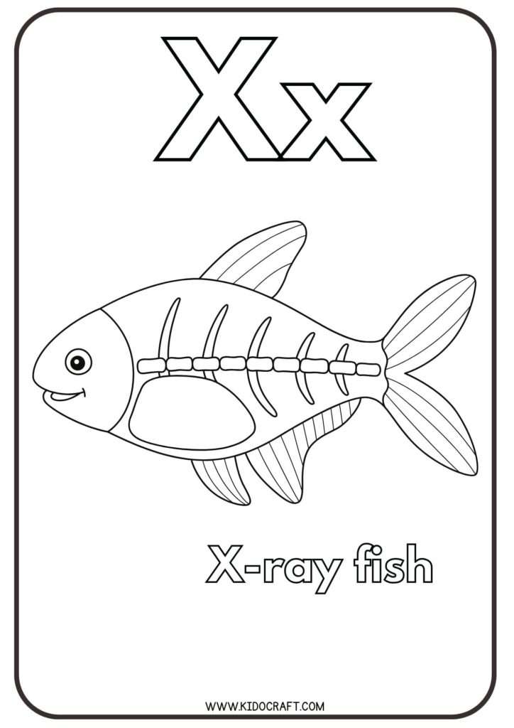 Printable Alphabet X Coloring Pages for Adults