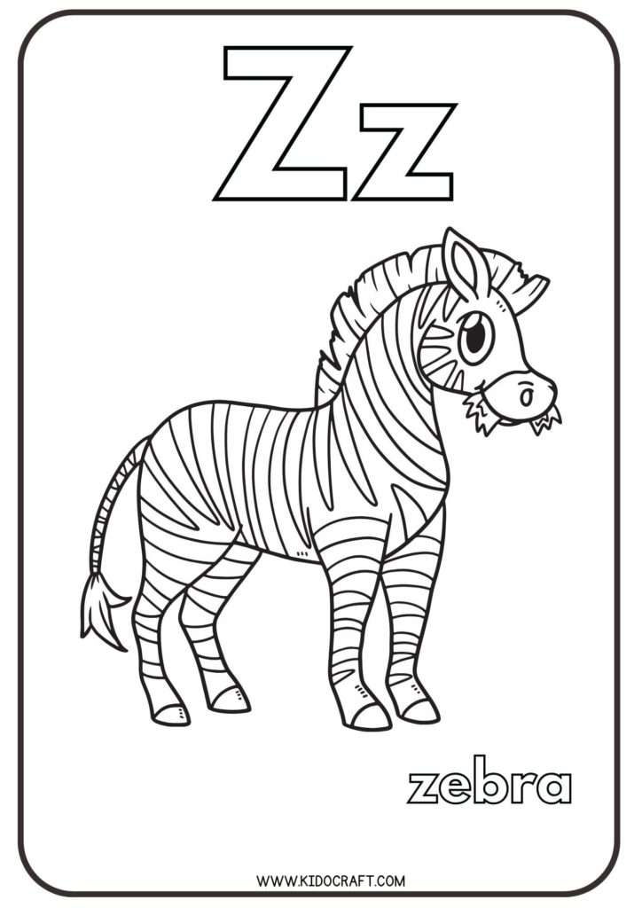 Alphabet Z Coloring Pages for Adults