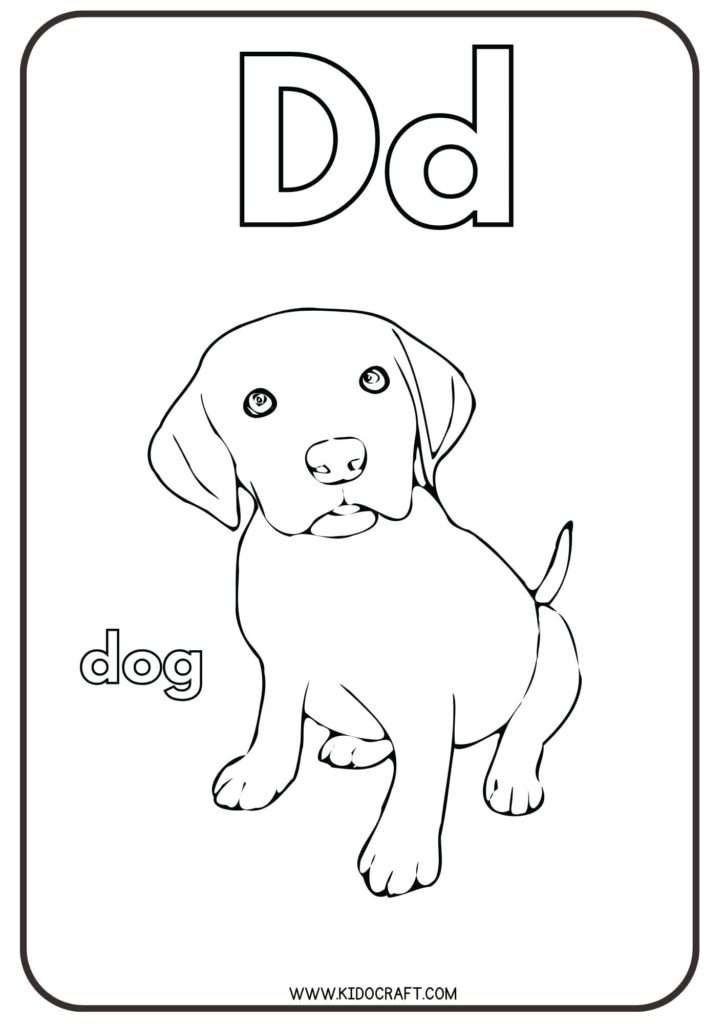 Printable Alphabet D Coloring Pages for Kids