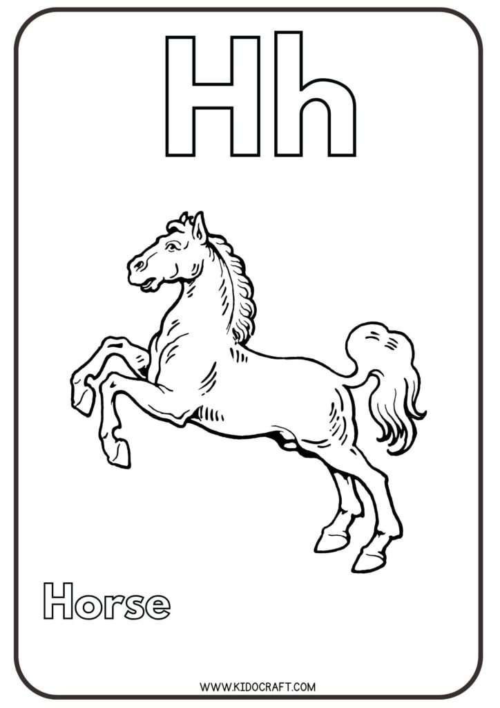 Alphabet H Coloring Pages for Kids