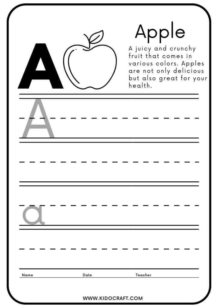How to Learn & Write English Alphabets A Sheets Easily for Preschoolers