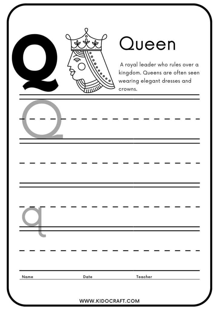 English Alphabets Q Sheets