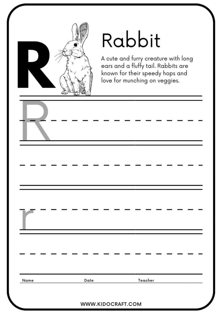 English Alphabets R Sheets