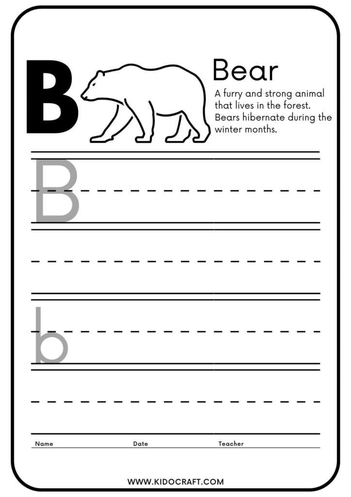 English Alphabets B Sheets