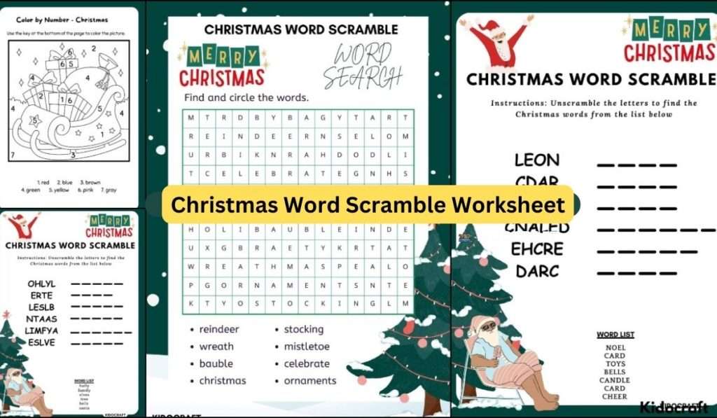 Christmas Word Scramble-Printable Worksheet