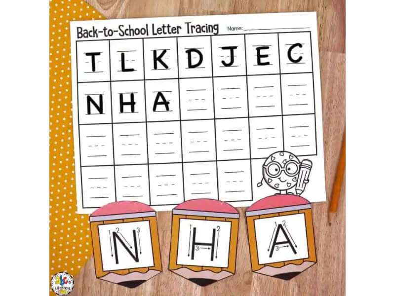 back to school letter tracing