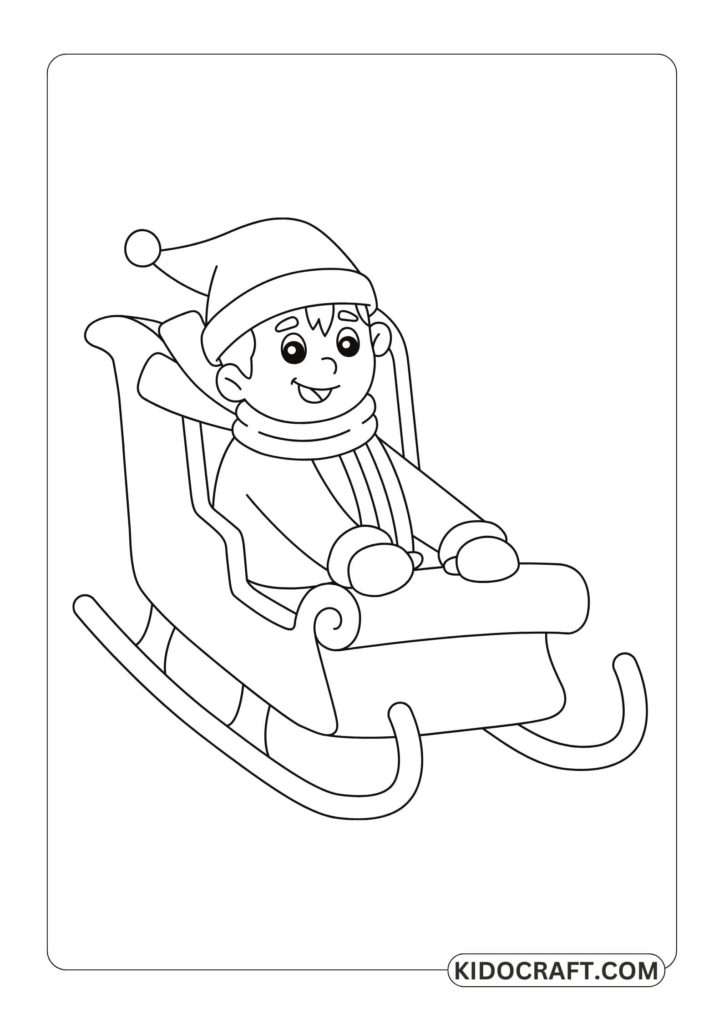 little santa claus riding an ice cart