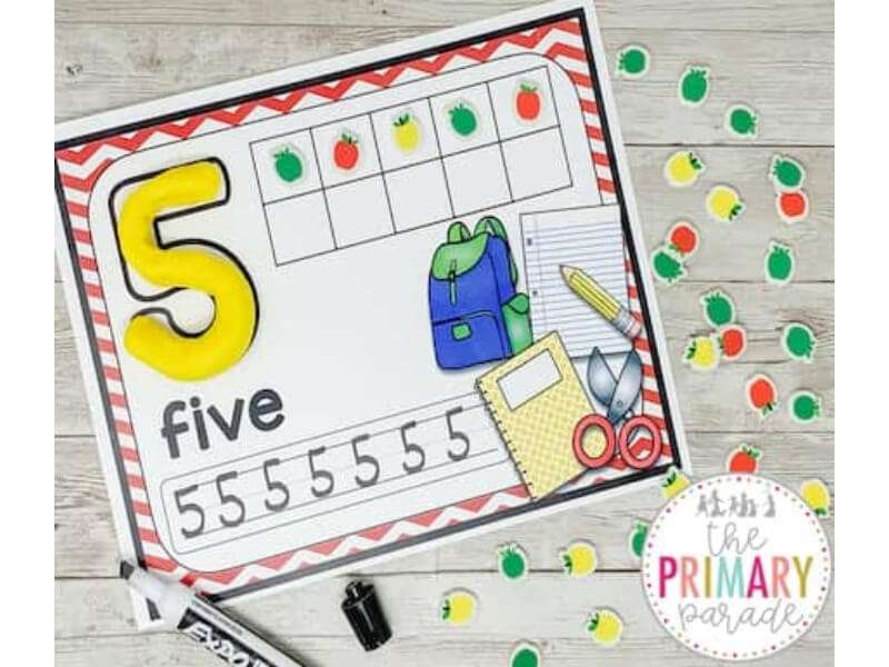 five number worksheet for kids
