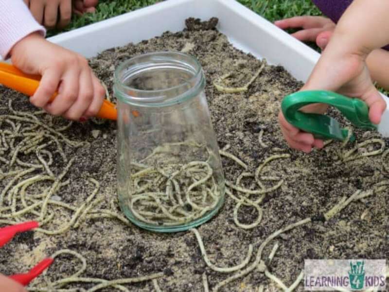 Worms Sensory Play 