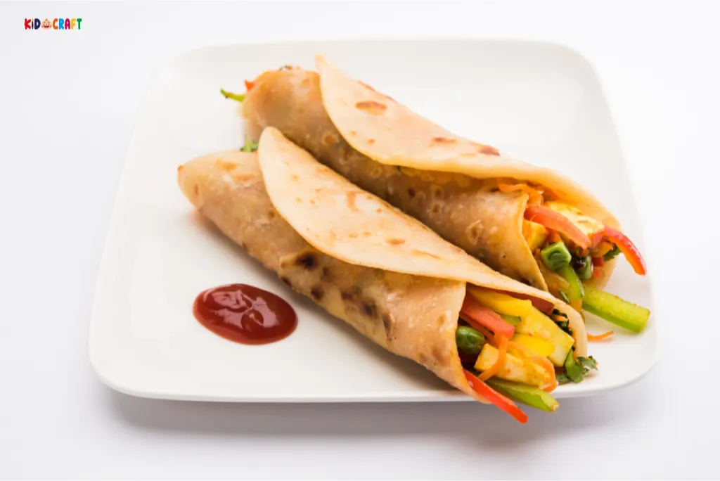 Veggie Paratha Rolls Healthy Lunch Ideas for Preschoolers